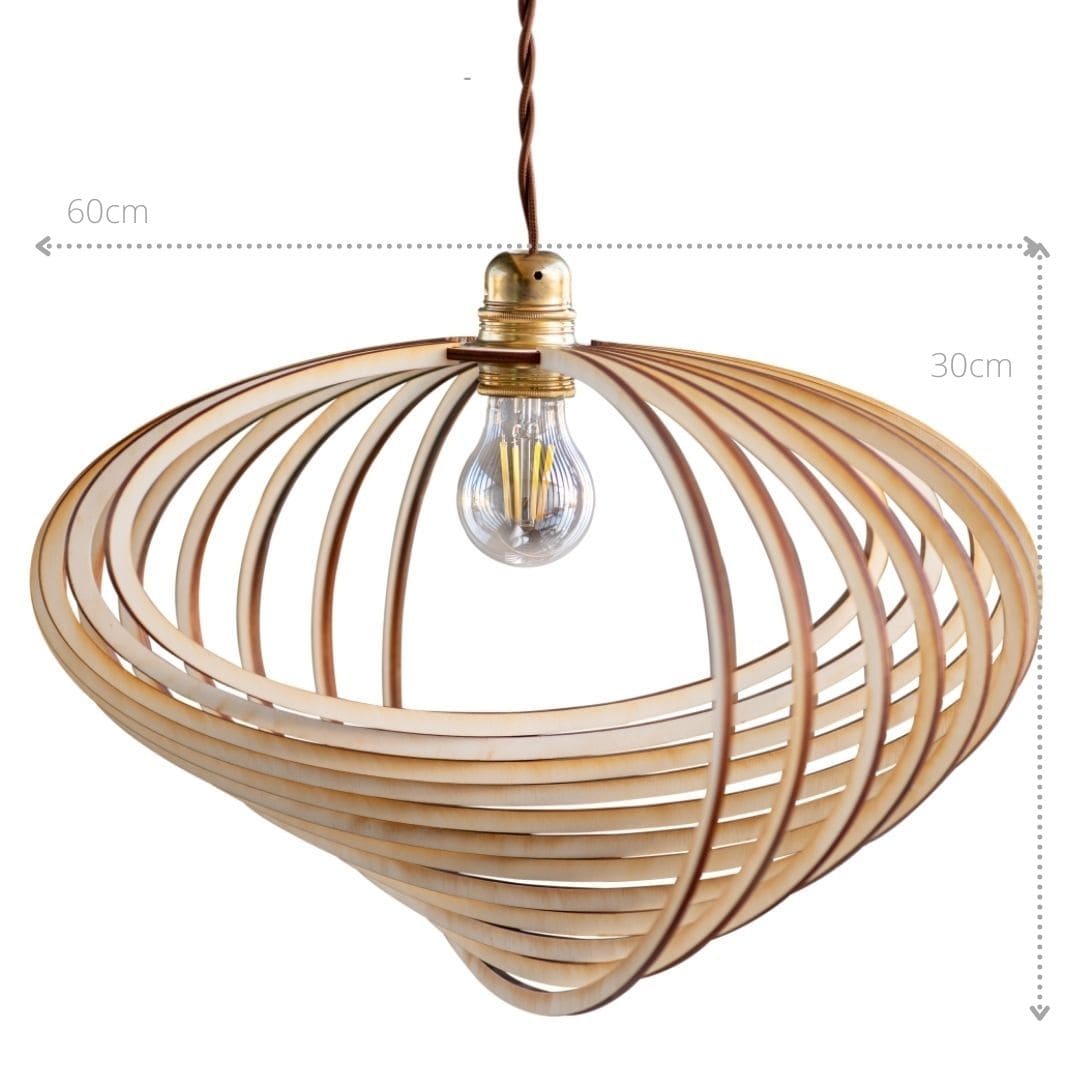 Lámpara de techo de diseño NATURAL PEARL - 60x45x30 cm - Lámpara de Madera Sostenible - NATULAMPS - Lámpara de madera sostenible