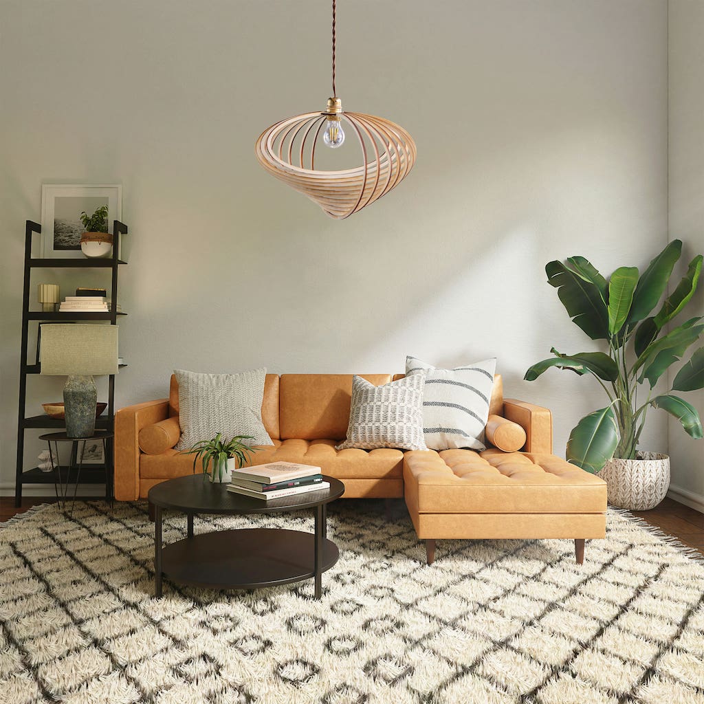 Lámpara de techo de diseño NATURAL PEARL - 60x45x30 cm - Lámpara de Madera Sostenible - NATULAMPS - Lámpara de madera sostenible